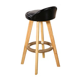 2x Levede Leather Swivel Bar Stool Kitchen Stool Dining Chair Barstools Black