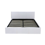 Levede Gas Lift Bed Frame Premium Leather Base Mattress Storage Queen Size White