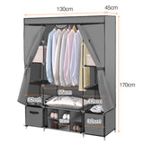 Levede Portable Wardrobes Shoe Rack Large Clothes Cabinet Closet Storage Grey