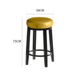 2x Levede 75cm Swivel Bar Stool Kitchen Stool Wood Barstool Dining Chair Citrine