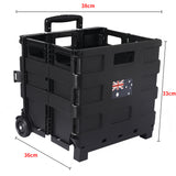 Foldable Shopping Cart Trolley Pack & Roll Folding Grocery Basket Crate Portable