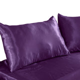 DreamZ Ultra Soft Silky Satin Bed Sheet Set in King Single Size in Purple Colour