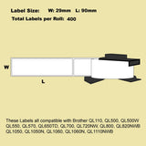 6 Pack Blumax Alternative Standard Address White labels for Brother DK-11201 29mm x 90mm 400L