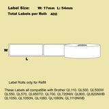 100 Roll Blumax Alternative Multi-Purpose White Refill labels for Brother DK-11204 17mm x 54mm 400L
