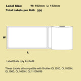 48 Roll Blumax Alternative Large Shipping White Refill labels for Brother DK-11241 102mm x 152mm 200L