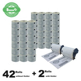 42 Rolls + 2 Rolls with Holder Blumax Alternative White Labels for Brother DK-22205 62mm x 30.48m Continuous Length