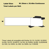 24 Pack Blumax Alternative White labels for Brother DK-22210 29mm x 30.48m Continuous Length