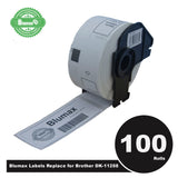 100 Pack Blumax Alternative Large Address White labels for Brother DK-11208 38mm x 90mm 400L