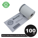 100 Roll Blumax Alternative White Refill labels for Brother DK-22243 102mm x 30.48m Continuous Length
