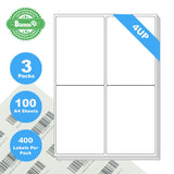 Blumax 300 Sheets A4 Format 4UP White Labels
