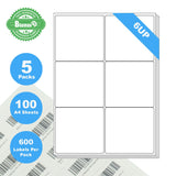 Blumax 500 Sheets A4 Format 6UP White Labels