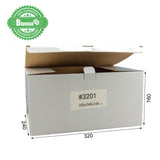 100x 320mm x 240mm x 160mm White Carton Cardboard Shipping Box (#3201) for 5KG satchel