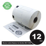 12 Roll Blumax Alternative Barcode White Refill labels for Brother DK-11240 102mm x 51mm 600L