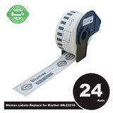 24 Pack Blumax Alternative White labels for Brother DK-22210 29mm x 30.48m Continuous Length
