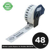 48 Pack Blumax Alternative White labels for Brother DK-22210 29mm x 30.48m Continuous Length