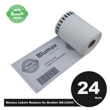 24 Roll Blumax Alternative White Refill labels for Brother DK-22243 102mm x 30.48m Continuous Length