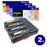 8 Pack Blumax Alternative Toner Cartridges for HP CF400X/401X/402X/403X(201X)