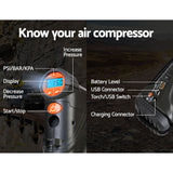 Giantz Portable Air Compressor Digital Hawk Cordless Car Pump Tyre Inflator 12V