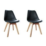 Artiss Set of 2 Padded Dining Chair - Black
