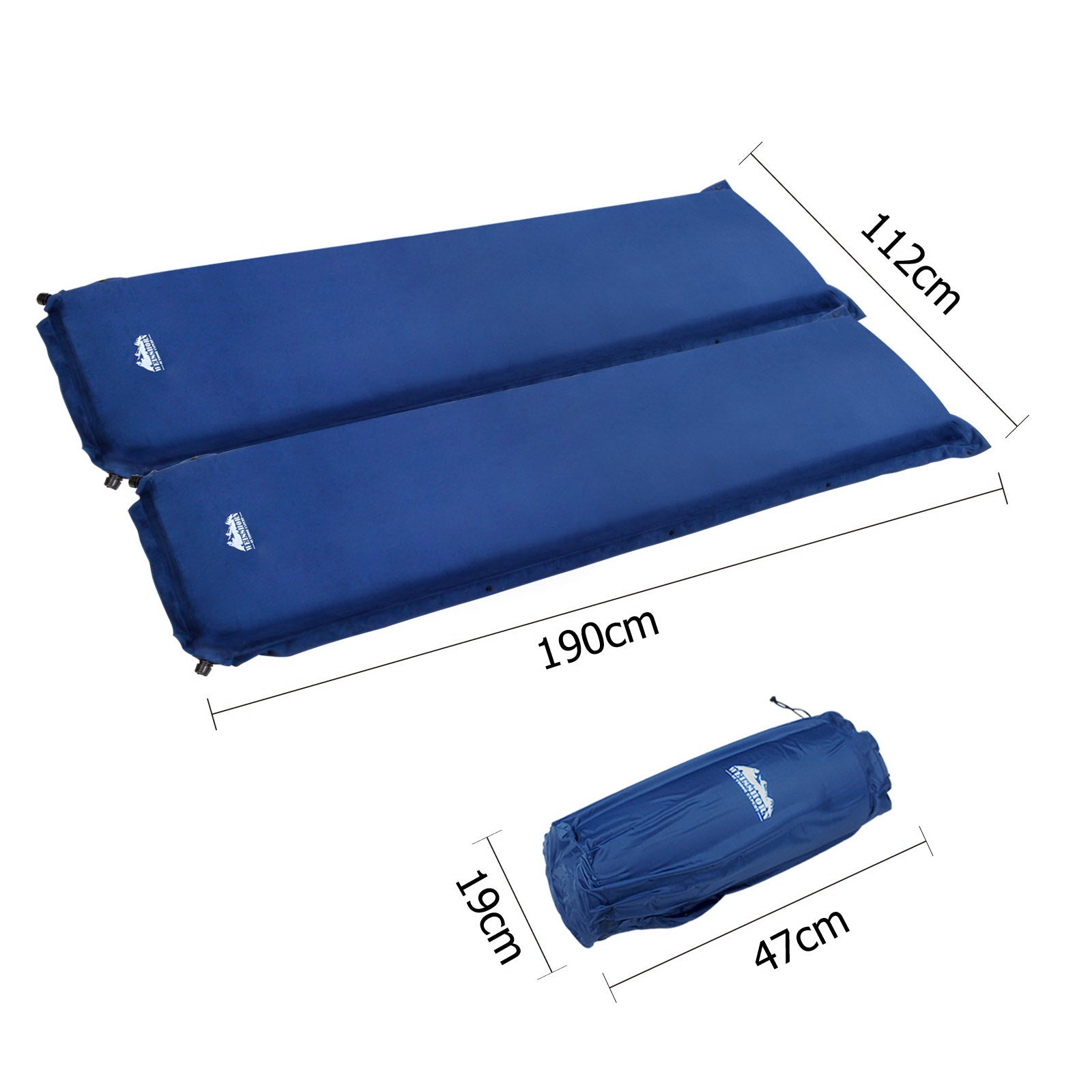 Weisshorn Self Inflating Mattress Camping Sleeping Mat Air Bed Pad Double Navy 10CM Thick