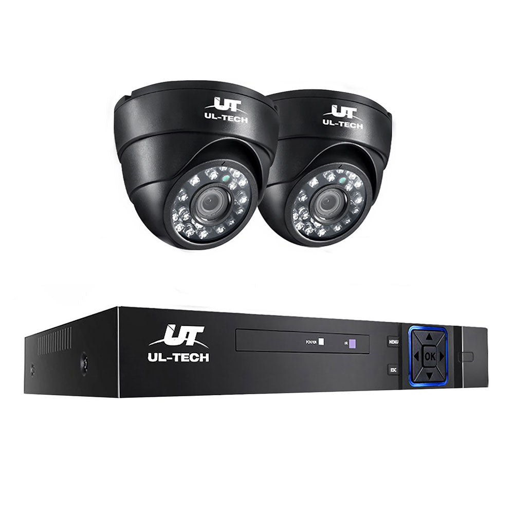 UL-tech CCTV Camera Security System 4CH 2 Dome Camera DVR HD 1080P IP Kit Day Night