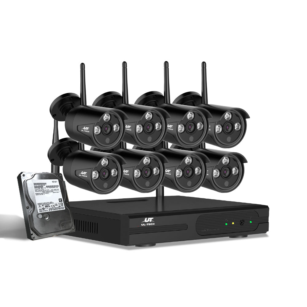 UL-tech CCTV Wireless Home Security Camera System 8CH IP WIFI Outdoor 3MP 1TB