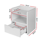 Artiss Bedside Table 1 Drawer with Shelf - FARA White