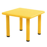 Keezi Kids Children Painting Activity Study Plastic Desk Yellow Table 60x60cm