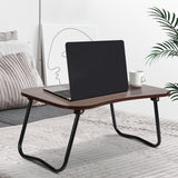 Artiss Laptop Desk Portable Tray Table Foldable Bed Tables Breakfast Overbed Dark Wood