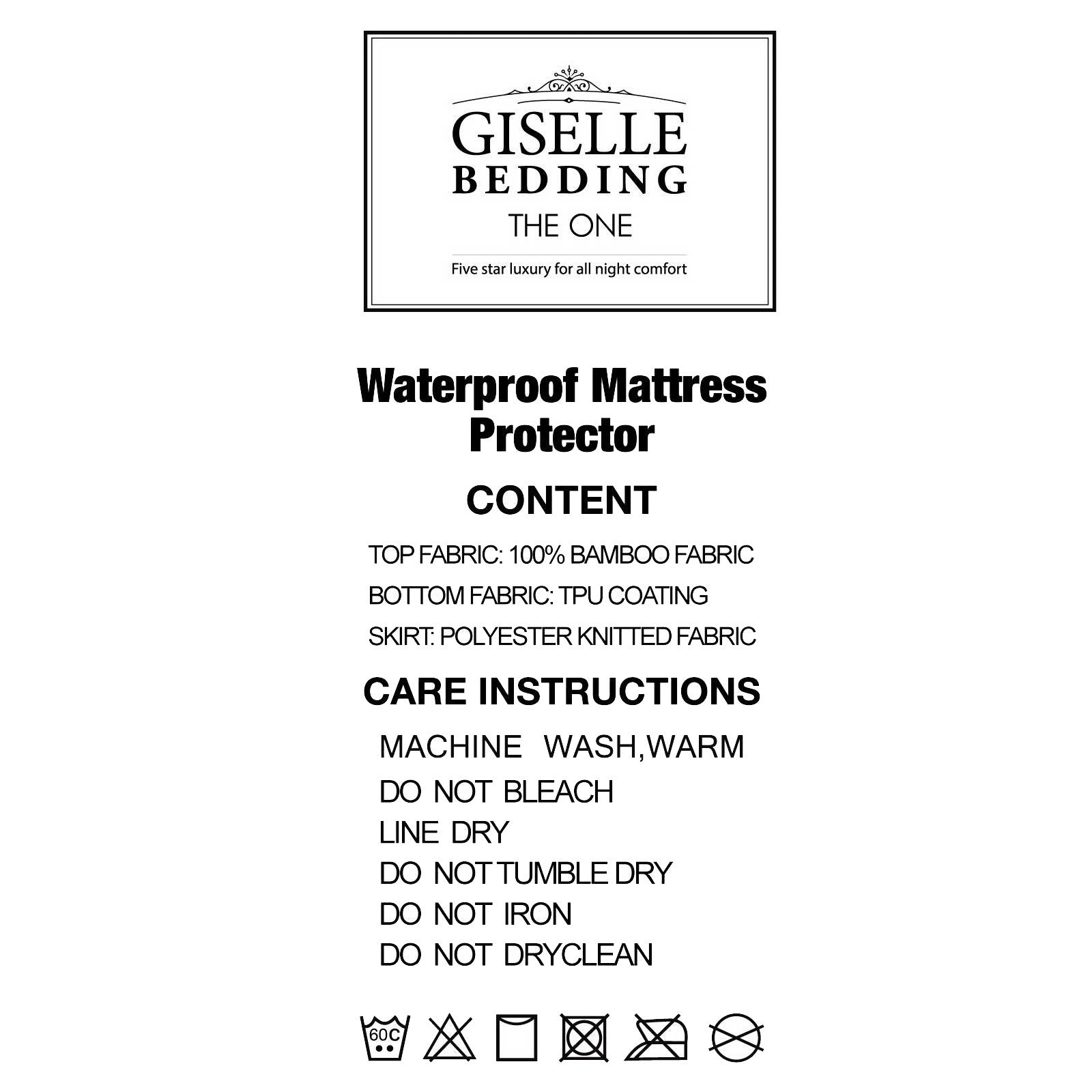 Giselle Bedding Queen Size Waterproof Bamboo Mattress Protector