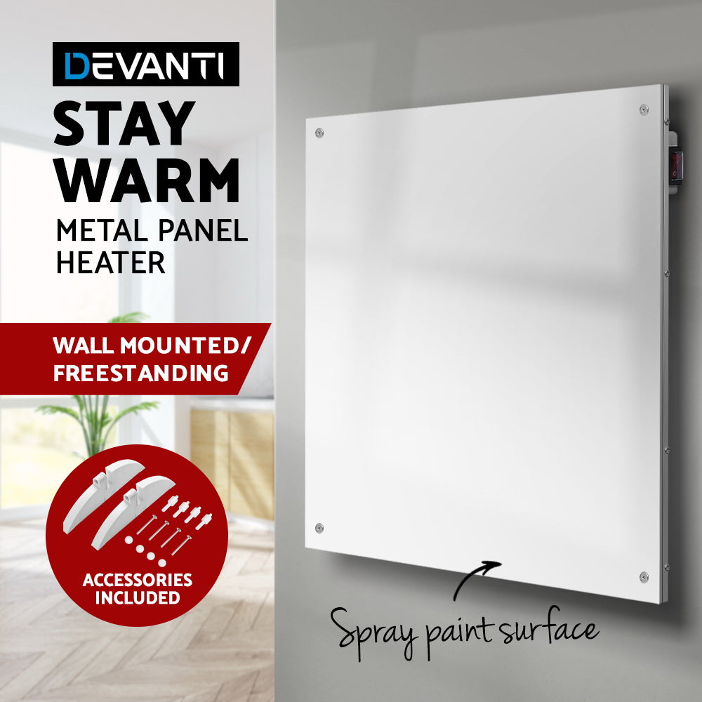 Devanti 450W Metal Wall Heater Mount Panel Heater Slimline Portable Caravan