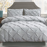 Giselle Quilt Cover Set Diamond Pinch Grey - King