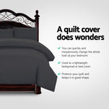 Giselle Quilt Cover Set Classic Black - King