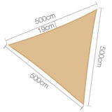 Instahut 5 x 5 x 5m Triangle Shade Sail Cloth - Sand Beige