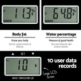 Everfit Bathroom Scales Digital Body Fat Scale 180KG Electronic Monitor Tracker