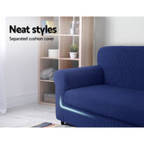 Artiss 2-piece Sofa Cover Elastic Stretch Couch Covers Protector 3 Steater Navy