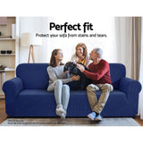 Artiss High Stretch Sofa Cover Couch Protector Slipcovers 3 Seater Navy