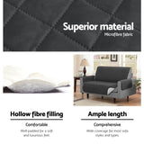 Artiss Sofa Cover Quilted Couch Covers Lounge Protector Slipcovers 1 Seater Dark Grey