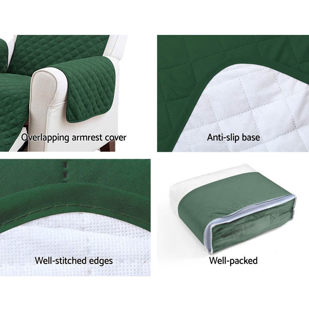 Artiss Sofa Cover Quilted Couch Covers Lounge Protector Slipcovers 1 Seater Green