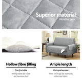 Artiss Sofa Cover Quilted Couch Covers Lounge Protector Slipcovers 1 Seater Grey