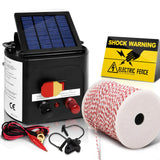 Giantz 3km Solar Electric Fence Energiser Charger with 500M Tape and 25pcs Insulators