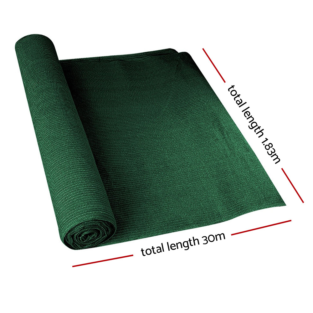 Instahut 50% Shade Cloth 1.83x30m Shadecloth Sail Heavy Duty Green