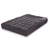 Giselle Double Mattress Topper Pillowtop 1000GSM Charcoal Microfibre Bamboo Fibre Filling Protector