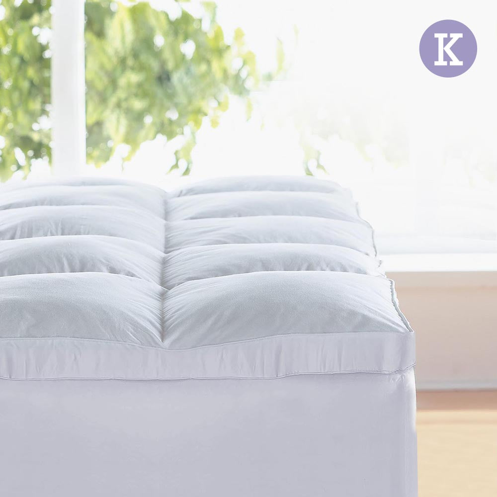 Giselle KING Mattress Topper Goose Feather Down 1000GSM Pillowtop Topper
