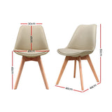 Artiss Set of 2 DSW Dining Chairs Retro Replica Kitchen Chair Cafe Beige Fabric