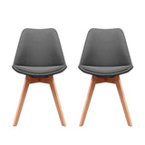 Artiss Set of 2 Dining Chairs DSW Retro Replica Eiffel Kitchen Chair Cafe Grey