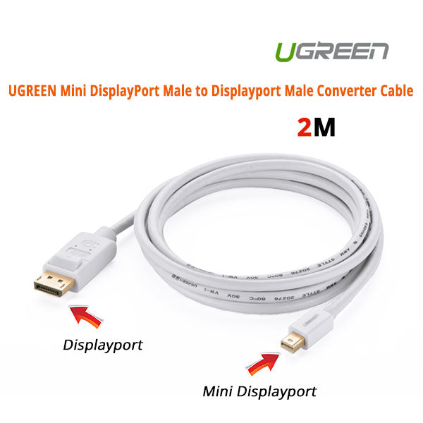 UGREEN Mini DisplayPort Male to Displayport Male Converter Cable (10408)