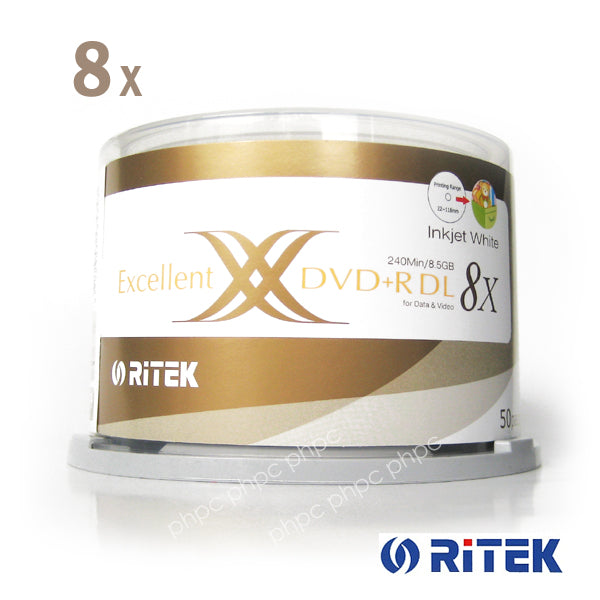 Ritek Ridata DVD+R Double Layer 8x Whitetop Printable 50pcs