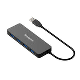 Simplecom CH319 Ultra Slim Aluminium 4 Port USB 3.0 Hub for PC Mac Laptop Black