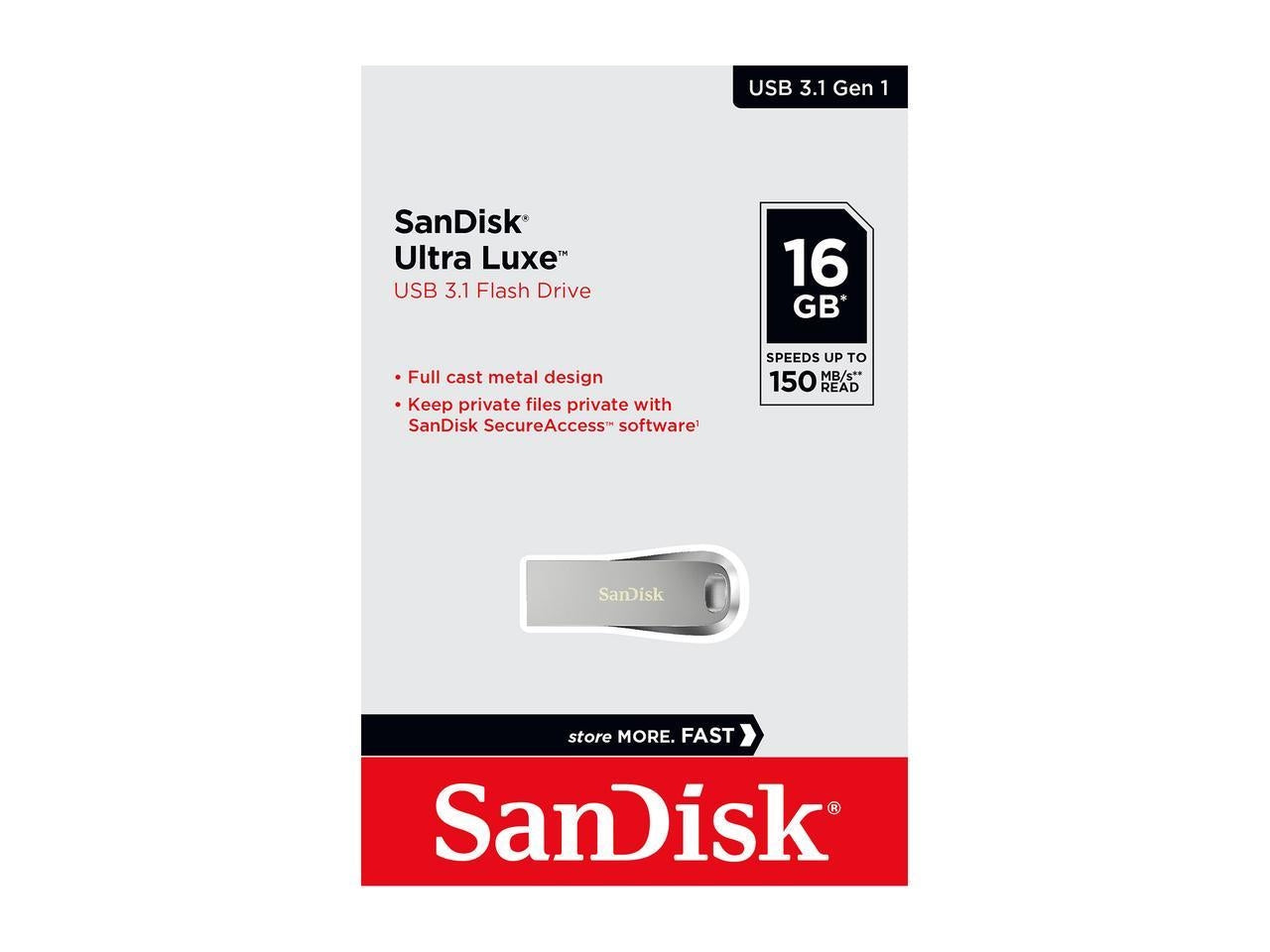 SANDISK SDCZ74-016G-G46 16G  ULTRA LUXE PEN DRIVE 150MB USB 3.0 METAL